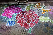 Kumbakonam Tamil-Nadu. The art of the kolam ritual diagrams 